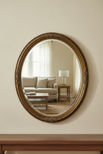 Load image into Gallery viewer, Carolina Mirror Company Oval Beveled Wall Mirror Floral Gold Bronze 33 Inch
