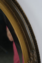 Load image into Gallery viewer, Carolina Mirror Company Oval Beveled Wall Mirror Floral Gold Bronze 33 Inch
