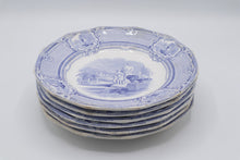 Load image into Gallery viewer, Antique J Holland Carrara Blue Transferware Plates Set 6 England 9 Inch
