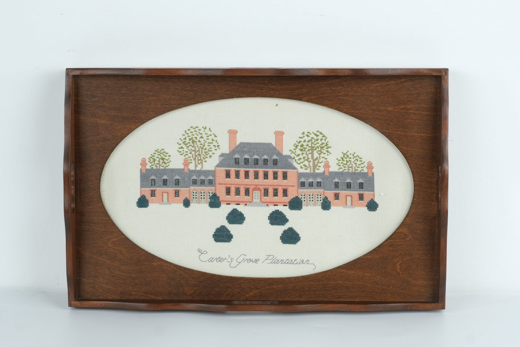 Carter’s Grove Plantation Needlepoint Serving Tray