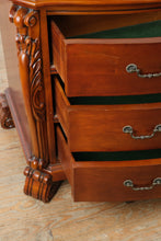 Load image into Gallery viewer, Traditional Solid Cherry Serpentine Front Dresser Chest with Carved Details
