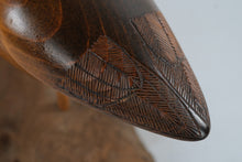Load image into Gallery viewer, Hand Carved Wood Shorebird Sculpture Driftwood Base Signed EB
