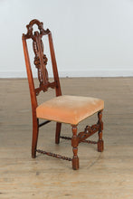 Load image into Gallery viewer, Antique Carved Baroque Revival Side Chair with Upholstered Seat
