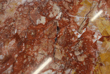 Load image into Gallery viewer, Ornate Carved Mahogany Coffee Table with Rosso Marble Top
