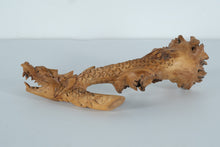 Load image into Gallery viewer, Hand-Carved Wooden Dragon Sculpture – Natural Root Carving Folk Art (13.5” Long)
