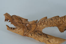 Load image into Gallery viewer, Hand-Carved Wooden Dragon Sculpture – Natural Root Carving Folk Art (13.5” Long)
