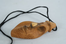 Load image into Gallery viewer, Hand-Carved Folk Art Wooden Pendant Necklace (Abstract Form)
