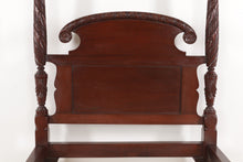 Load image into Gallery viewer, Unique Carved Mahogany Twin Size Poster Bed
