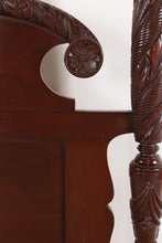 Load image into Gallery viewer, Unique Carved Mahogany Twin Size Poster Bed
