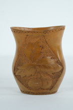 Load image into Gallery viewer, Hand-Carved Wooden Vessel with Leaf and Fruit Motif
