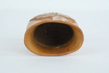 Load image into Gallery viewer, Hand-Carved Wooden Vessel with Leaf and Fruit Motif
