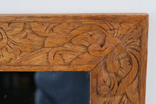 Load image into Gallery viewer, Carved Wood Floral Mirror 19 Inch
