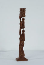Load image into Gallery viewer, Hand Carved Wood Monkey Tree Sculpture Folk Art Figure 14 Inch

