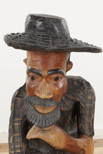 Load image into Gallery viewer, Carved Wooden Bearded Man with a Hat - 42&quot; Tall
