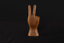 Load image into Gallery viewer, Carved Wooden Hand Peace Sign or Victory Sign
