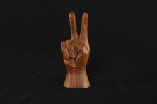 Load image into Gallery viewer, Carved Wooden Hand Peace Sign or Victory Sign
