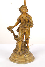 Load image into Gallery viewer, Carved Young Man Holding Fruit Basket Lamp
