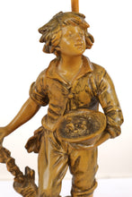 Load image into Gallery viewer, Carved Young Man Holding Fruit Basket Lamp
