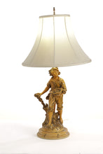 Load image into Gallery viewer, Carved Young Man Holding Fruit Basket Lamp
