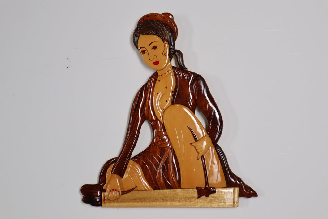 Carved Woman with Tools - Hanging Wall Art