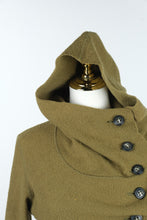 Load image into Gallery viewer, C Asch Gro Abrahamsson Olive Green Hooded Cropped Wool Jacket
