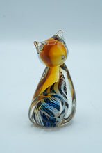 Load image into Gallery viewer, Hand-Blown Art Glass Cat Figurine

