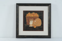 Load image into Gallery viewer, Loa Hilleke Orange Cat Peaches Framed Folk Art Print Country Kitchen Decor
