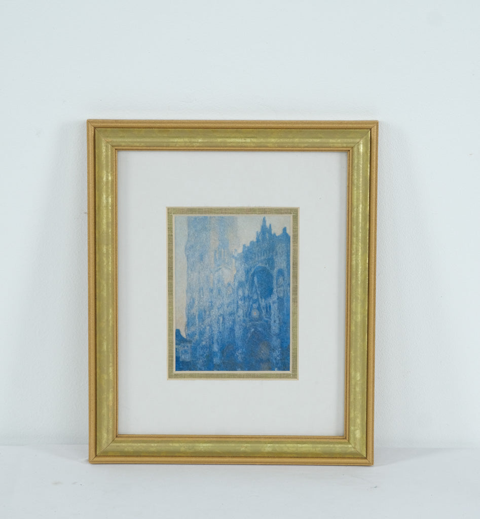 Claude Monet “Rouen Cathedral Facade” – Framed Impressionist Art Print, Blue Series Reproduction