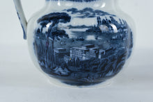 Load image into Gallery viewer, Cauldon England Byzantium Blue Transferware Pitcher Ironstone Jug
