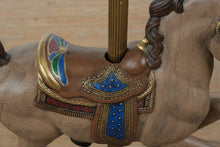 Load image into Gallery viewer, Vintage-Style Ceramic Carousel Horse on Stand – Hand-Painted, 24" Wide
