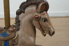 Load image into Gallery viewer, Vintage-Style Ceramic Carousel Horse on Stand – Hand-Painted, 24" Wide
