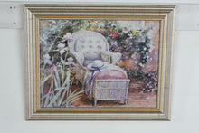 Load image into Gallery viewer, Barbara Mock Waiting For Friends Framed Art Print Garden Chair Scene Gold Frame
