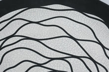 Load image into Gallery viewer, Charles Chrisco Studio Pottery Black White Raku Plate Crackle Glaze 14 Inch
