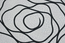 Load image into Gallery viewer, Charles Chrisco Studio Pottery Black White Raku Plate Crackle Glaze 14 Inch

