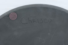 Load image into Gallery viewer, Charles Chrisco Studio Pottery Black White Raku Plate Crackle Glaze 14 Inch
