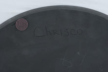 Load image into Gallery viewer, Charles Chrisco Studio Pottery Black White Raku Plate Crackle Glaze 14 Inch
