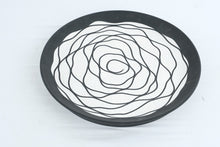 Load image into Gallery viewer, Charles Chrisco Studio Pottery Black White Raku Plate Crackle Glaze 14 Inch
