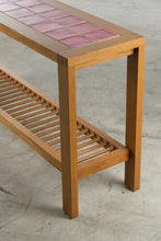 Load image into Gallery viewer, Charles Webb Oak Tile Top Console Table with Slatted Shelf
