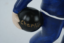 Load image into Gallery viewer, Vintage Hand Painted Ceramic Boy Figurine Charlie Bowling Ball Personalized
