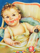 Load image into Gallery viewer, Vintage Charlotte Becker Baby Print – Framed 18.25&quot; x 23.5&quot; Nursery Art
