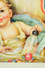 Load image into Gallery viewer, Vintage Charlotte Becker Baby Print – Framed 18.25&quot; x 23.5&quot; Nursery Art
