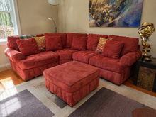 Load image into Gallery viewer, Bauhaus Microfiber Sectional Sofa Rust Red Modular Sofa with Ottoman
