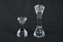 Load image into Gallery viewer, Villeroy Boch Crystal Candlestick Pair Faceted Modern Germany
