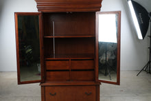 Load image into Gallery viewer, Traditional Cherry Wood Armoire Wardrobe with Mirrored Doors and Drawers

