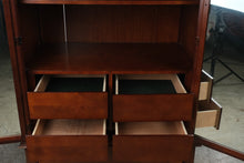 Load image into Gallery viewer, Traditional Cherry Wood Armoire Wardrobe with Mirrored Doors and Drawers
