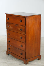 Load image into Gallery viewer, Vintage Cherry Five Drawer Chest of Drawers Dresser - ONLINE ONLY
