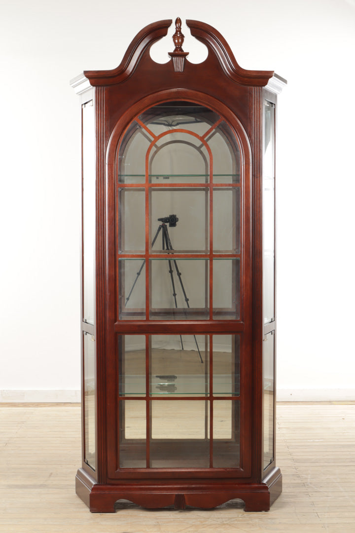 Cherry Curio with Dome Front Glass