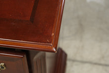 Load image into Gallery viewer, Traditional Cherry Finish Three-Drawer Nightstand with Brass Hardware
