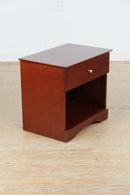 Load image into Gallery viewer, Contemporary Cherry Finish One Drawer Nightstand with Open Shelf
