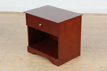 Load image into Gallery viewer, Contemporary Cherry Finish One Drawer Nightstand with Open Shelf
